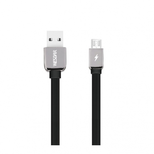 фото товару Дата кабель Wesdar T15 microUSB 1m 3A flat Black