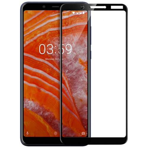 фото товару Захисне скло MakeFuture Nokia 3.1 Plus Full Cover (full glue) Black