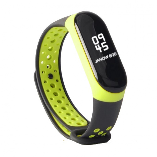 фото товара Ремінець для Mi Band 3/Band 4 Sport Black/Green