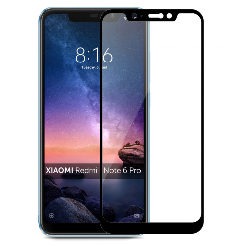 фото товару Захисне скло Florence Xiaomi Redmi 6 PRO Full Cover Black (тех.пак)