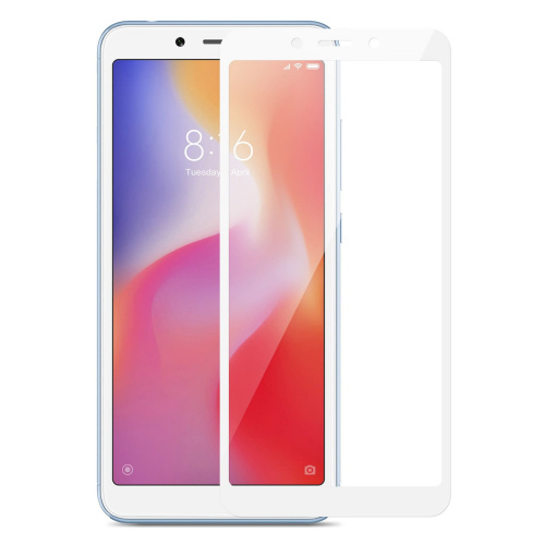 фото товару Захисне скло Florence Xiaomi Redmi 6/6A Full Cover White (тех.пак)