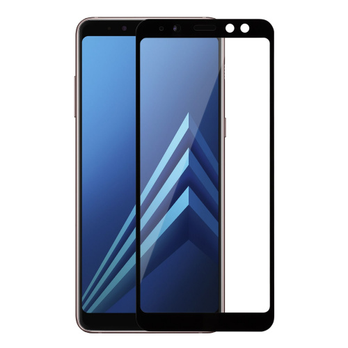 фото товару Захисне скло Florence (full glue) Samsung A8 (2018) A530 Full Cover Black (тех.пак)