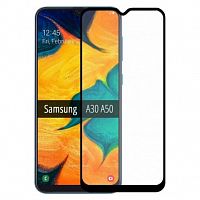 фото товару Захисне скло Florence (full glue) Samsung A30 (2019) A305F Full Cover Black (тех.пак)