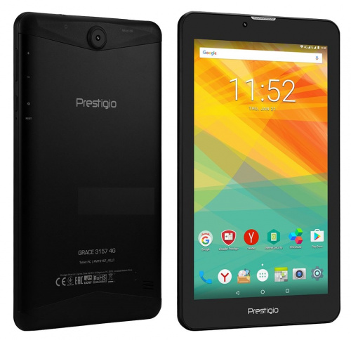 фото товару Планшет Prestigio Grace 3157 4G Black 7", IPS, Quad Core, 1.3Ghz,1Gb/16Gb, BT4.0, 802.11 b/g/n, GPS, 0.3MP/2MP, Android 7.0,