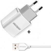 фото товару МЗП Florence 2USB 2A + microUSB cable White (FW-2U020W-M)