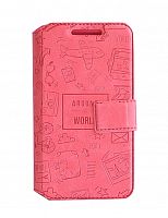 фото товару Чехол-книжка Florence универсальная Around the world 4' малиновый