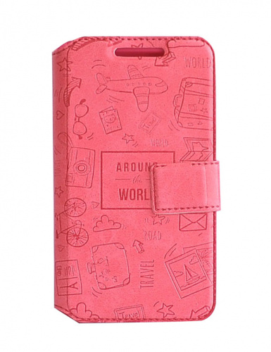 фото товару Чехол-книжка Florence универсальная Around the world 4' малиновый
