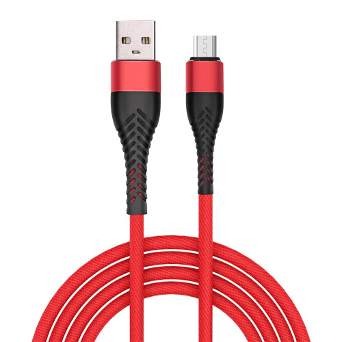 фото товару Дата кабель FLORENCE Armor microUSB 1m 3A Red (FL-2201-RM)