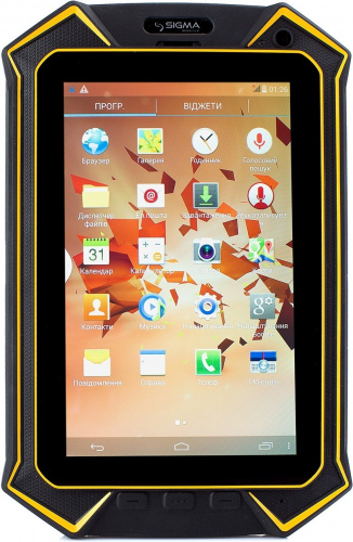 фото товару Планшет Sigma Х-treme PQ70 yellow-black 7", IPS, Quad Core, 1.2Ghz,1Gb/8Gb, BT4.0, 802.11 b/g/n, GPS, 2MP/5MP, Android 4.4,