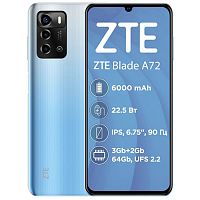 фото товару ZTE Blade A72 3/64GB Blue