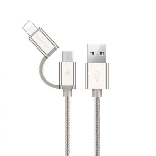 фото товару Дата кабель Jellico GS-15 2 in 1 (micro, lightning) 1m 3A Silver