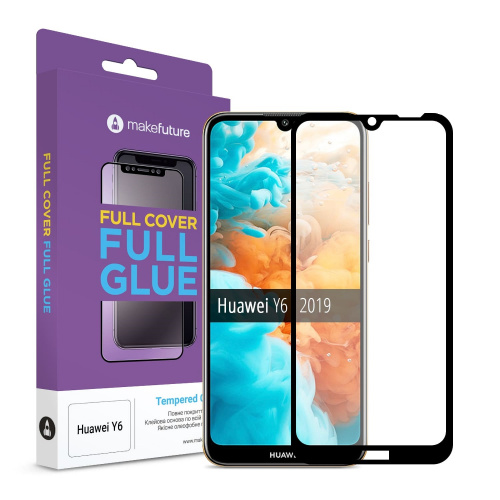 фото товару Захисне скло MakeFuture Huawei Y6 2019 Full Cover (full glue) Black