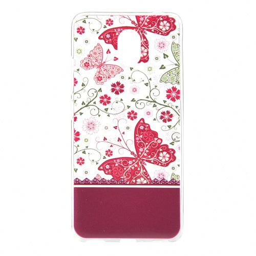 фото товару Накладка Florence силиконовая Silk 3D Xiaomi Redmi 5 Plus butterflies transparent