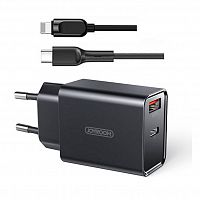 фото товару МЗП Joyroom L-QP183 USB+PD 18W + cable Type-C to Lightning Black