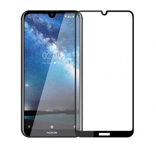 фото товару Захисне скло Florence (full glue) Nokia 2.2 Full Cover Black (тех.пак)