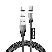 фото товару Дата кабель Joyroom Magnetic S-M408 3in1 (Lightningµ&Type-C) 1.2m 3A Black