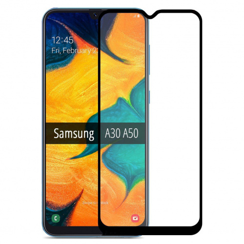 фото товару Захисне скло MakeFuture Samsung A30 (A305F) Full Cover (full glue) Black