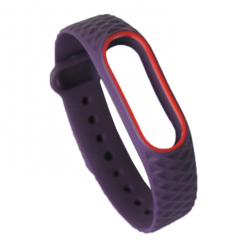 фото товара Ремінець для Mi Band 2 Rhomb Design Purple/Red