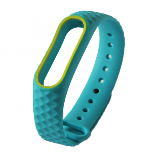 фото товара Ремінець для Mi Band 2 Rhomb Design Tiffany/Yellow