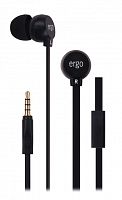 фото товара Вкладиші ERGO VM-901 Black вакуумні з мікрофоном, плоск. кабель