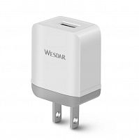 фото товару СЗУ Wesdar AC1 1USB 2.4A White (+переходник Евро)