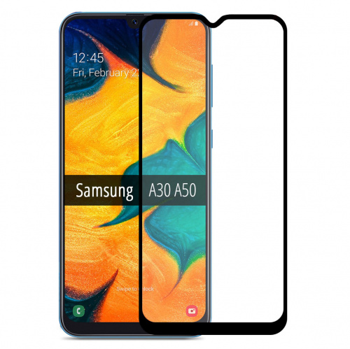 фото товару Защитное стекло 9D Samsung A50/A30 (A305F/A505F) Black (тех.пак)