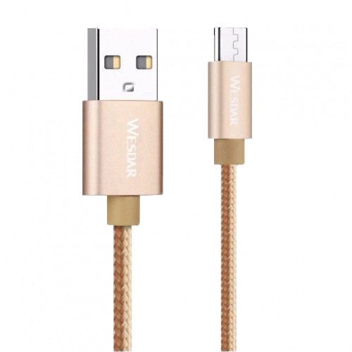 фото товару Дата кабель WESDAR T38 microUSB 1.2m 2A gold