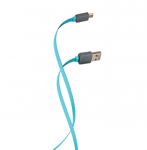 фото товару Дата кабель Florence Color microUSB 1m 2A Auqamarin (FDC-M1-2A)