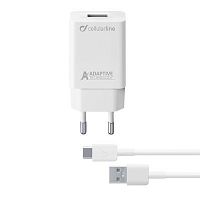 фото товару МЗП Cellularline USB 3A Adaptive Fast Charger + cable Type-C white (ACHSMKIT15WTYCW)