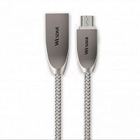 фото товару Дата кабель Wesdar T10 microUSB 1m 3A braided White