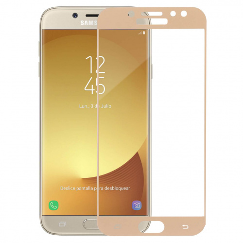 фото товару Защитное стекло MakeFuture Samsung J7 (2017) J730 Full Cover (full glue) Gold