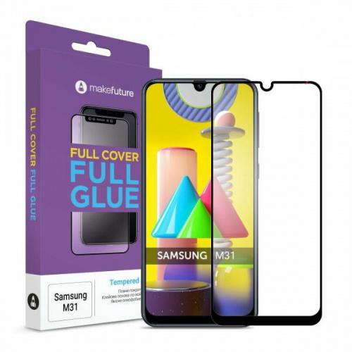 фото товару Захисне скло MakeFuture Samsung M31 (M315F) Full Cover (full glue) Black