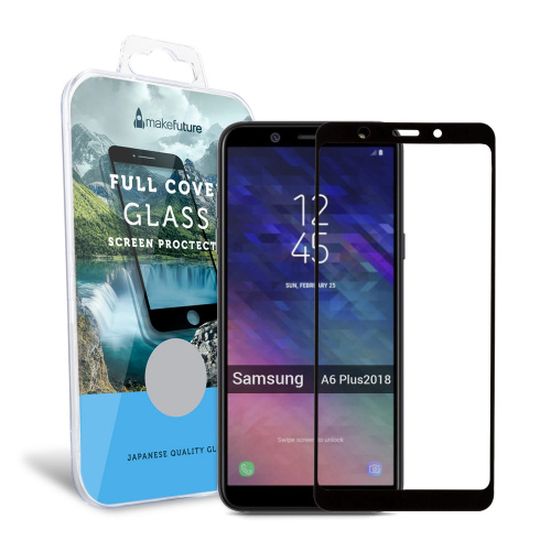 фото товару Защитное стекло MakeFuture Samsung A6 Plus (2018) A605 Full Cover Black