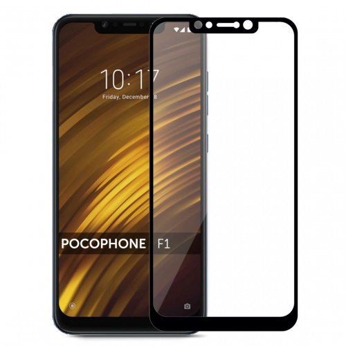 фото товара Защитное стекло Florence (full glue) Xiaomi Pocophone F1 Full Cover Black (тех.пак), на пленке
