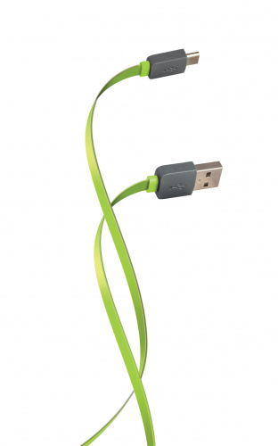 фото товару Дата кабель Florence Color microUSB 1m 2A Lime green (FDC-M1-2L)