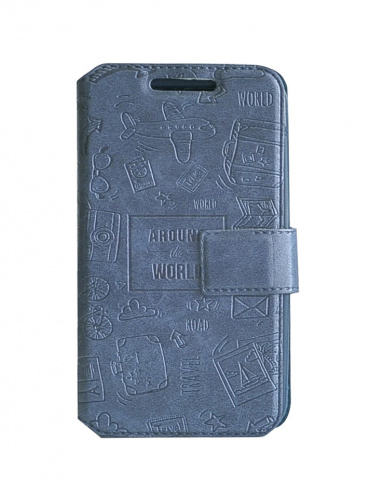 фото товару Чехол-книжка Florence универсальная Around the world 5,5' синий