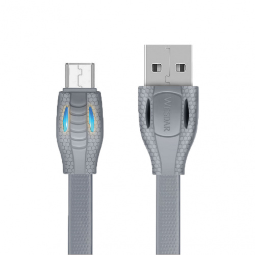 фото товару Дата кабель Wesdar T6 microUSB 1m 2A Grey
