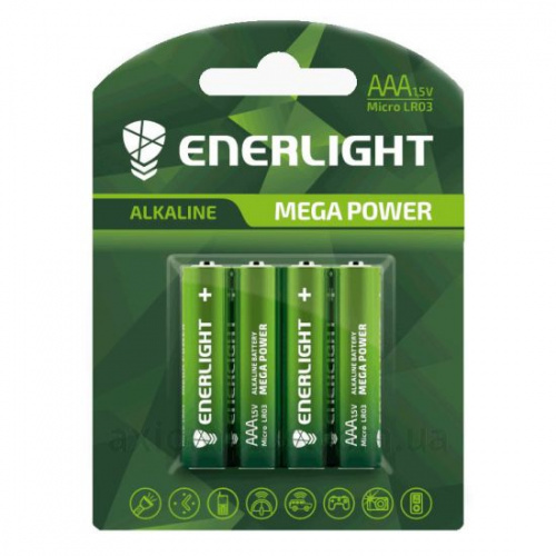 фото товара Батарейка Enerlight Alkaline Mega Power LR3 блістер 4шт./уп.