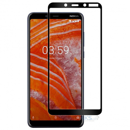 фото товару Захисне скло MakeFuture Nokia 1 Plus Full Cover (full glue) Black