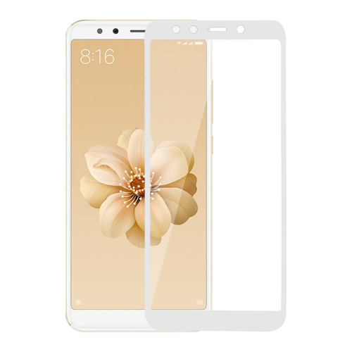 фото товару Захисне скло Florence (full glue) Xiaomi Mi 6x (A2) Full Cover White (тех.пак)