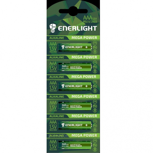 фото товара Батарейка Enerlight Alkaline Mega Power LR3 6шт./уп. (відривний плакат 6х1)
