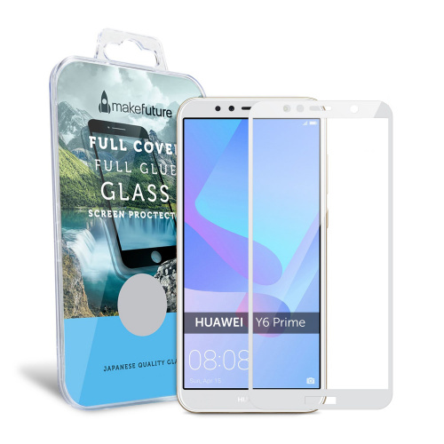 фото товару Захисне скло MakeFuture Huawei Y6 Prime (2018) Full Cover (full glue) White