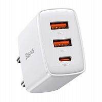 фото товару МЗП BASEUS Compact Quick Charger CCXJ-E02 30W QC+ PD (1Type-C + 2USB) White