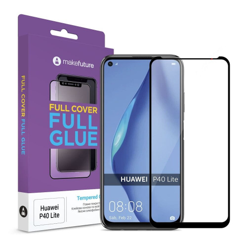 фото товару Захисне скло MakeFuture Huawei P40 Lite E Full Cover (full glue) Black