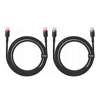фото товару Дата кабель BASEUS Cafule Charging P10318306003-00 Type-C to Type-C 100W 1m (2pcs) Gray/Red
