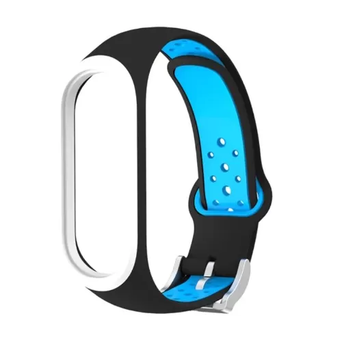 Ремінець для Mi Band 3/Band 4 Sport 3 Black/Blue фото товара Ремінець для Mi Band 3/Band 4 Sport 3 Black/Blue