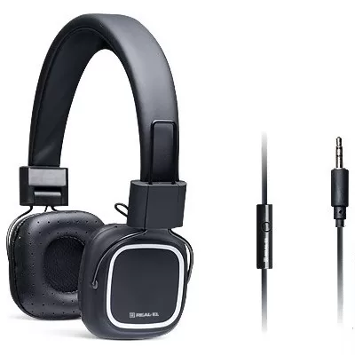 Навушники з мікрофоном REAL-EL GD-700 Mobile, black фото товара Навушники з мікрофоном REAL-EL GD-700 Mobile, black