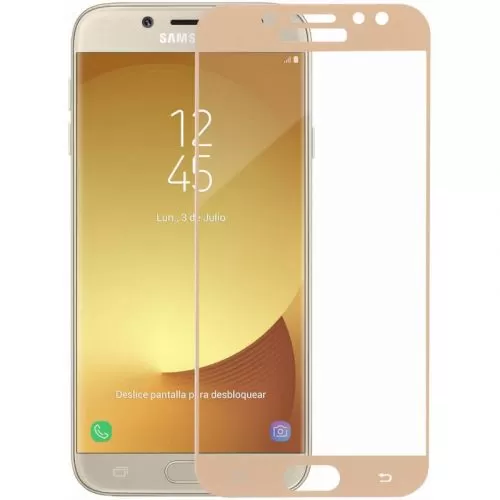 Захисне скло Florence Samsung J7 (2017) J730F Full Cover Gold фото товару Захисне скло Florence Samsung J7 (2017) J730F Full Cover Gold