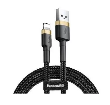 Дата кабель BASEUS Cafule CALKLF-CV1 Lightning 2m 1.5A Gold/Black фото товару Дата кабель BASEUS Cafule CALKLF-CV1 Lightning 2m 1.5A Gold/Black