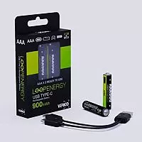 Ак. Verico Loop Energy AAA USB Type-C 600mAh Li-ion 2шт./уп.